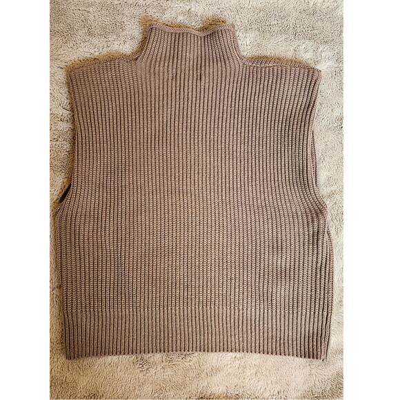 En Saison Karalie Knit Sweater Vest Pullover, Tan- Brown  Sz M - Picture 1 of 7